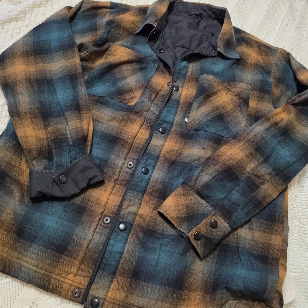 The North Face Reversible Flannel Shirt Shacket Puffer Jacket Large